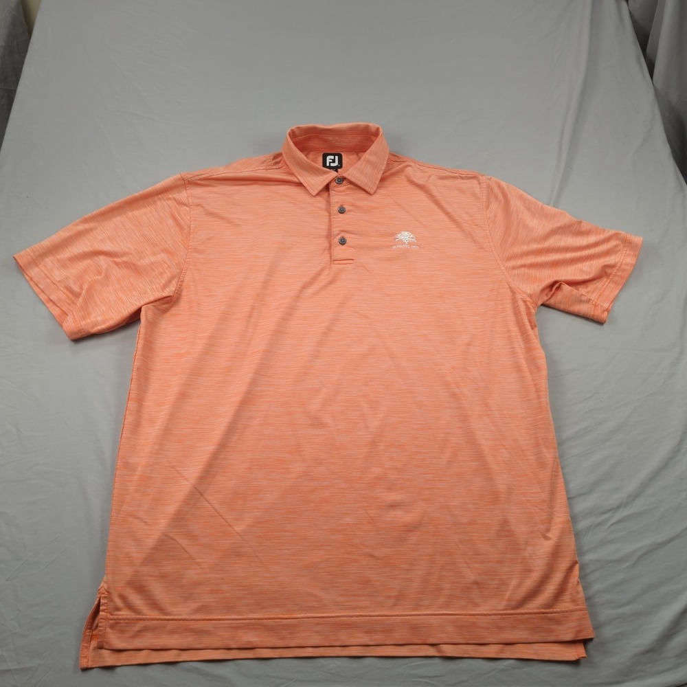 Footjoy Shirt Mens Extra Large Orange Burning Tree Golf Club Performance Stretch